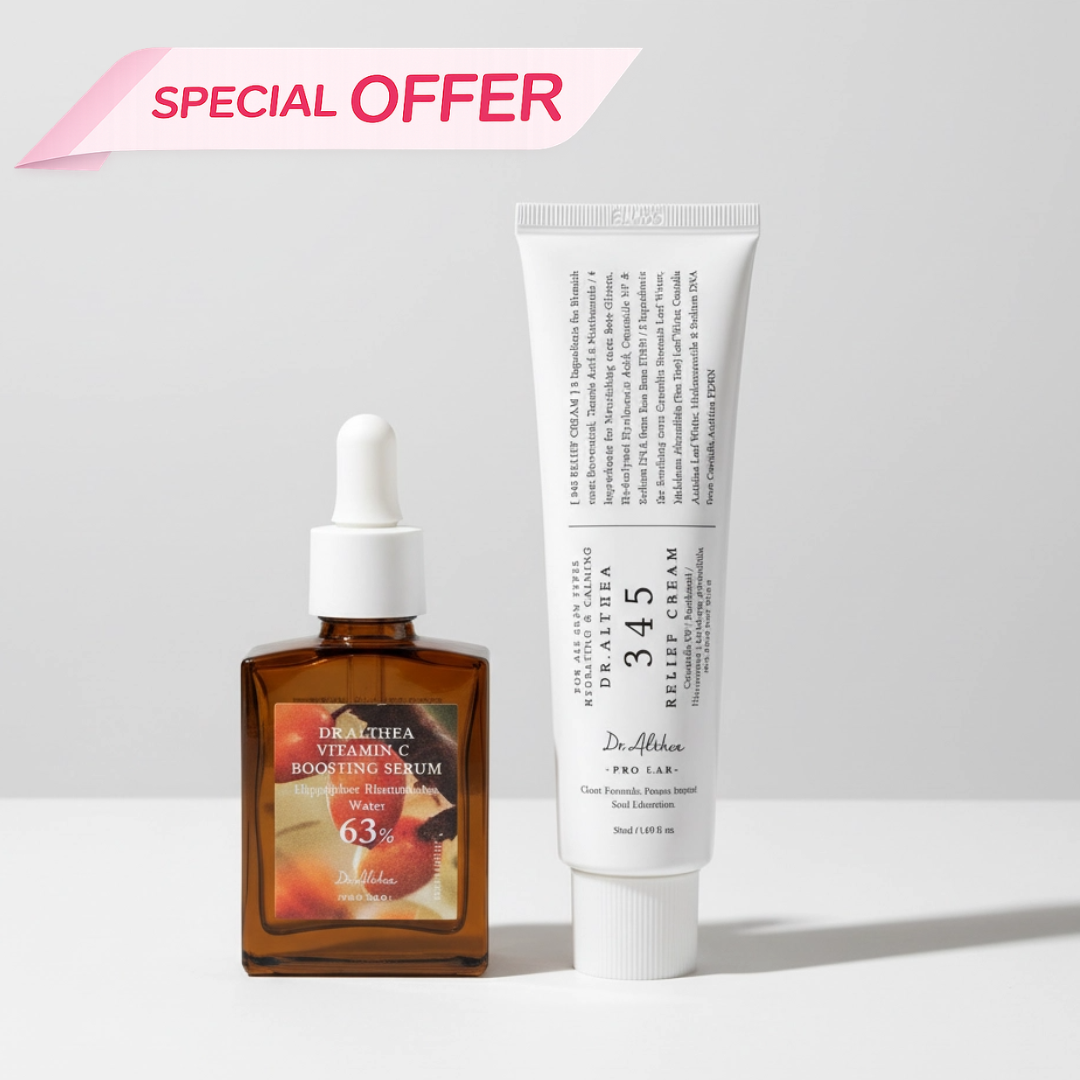 Pack Réparation & Luminosité – Dr.Althea Vitamin C Boosting Serum 63% + 345 Relief Cream