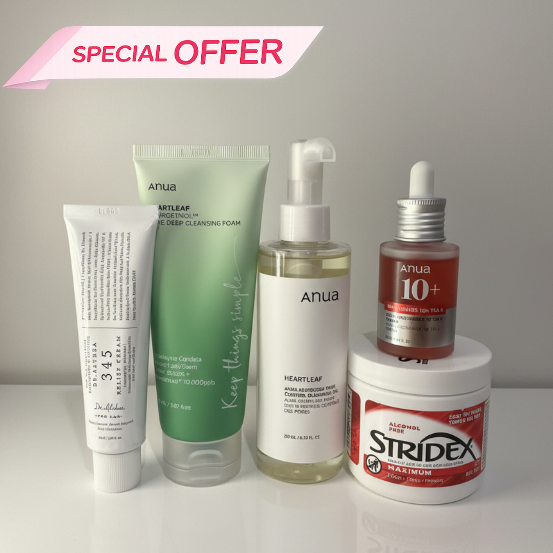 Pack Routine Complète Anti-Imperfections – Dr.Althea 345 Relief Cream + Anua Heartleaf + Stridex + Niacinamide