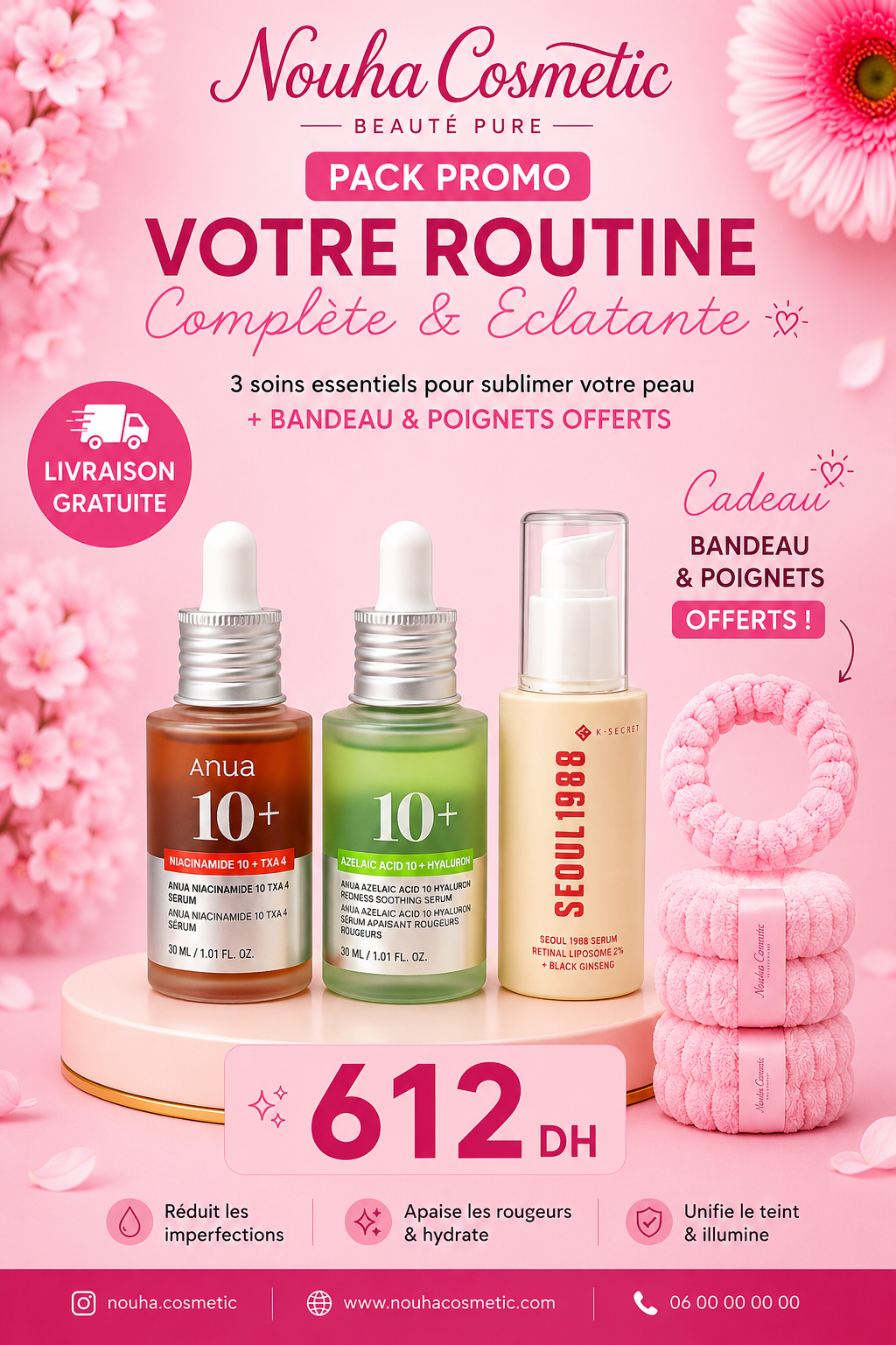 Pack Routine Éclat & Anti-Imperfections – ANUA 10+ Duo + K-SECRET Seoul 1988 Retinal Serum