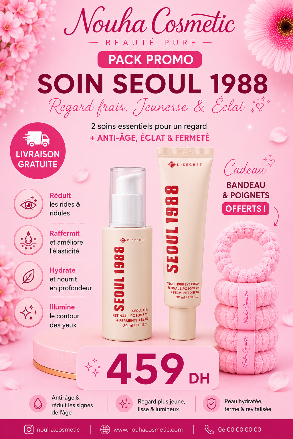 Pack Duo K-SECRET Seoul 1988 – Sérum & Crème Contour des Yeux au Rétinal Liposome