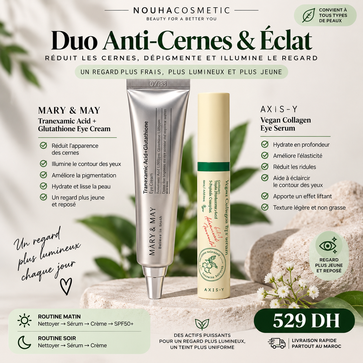 Duo Anti-Cernes & Éclat – Contour des Yeux Plus Lumineux