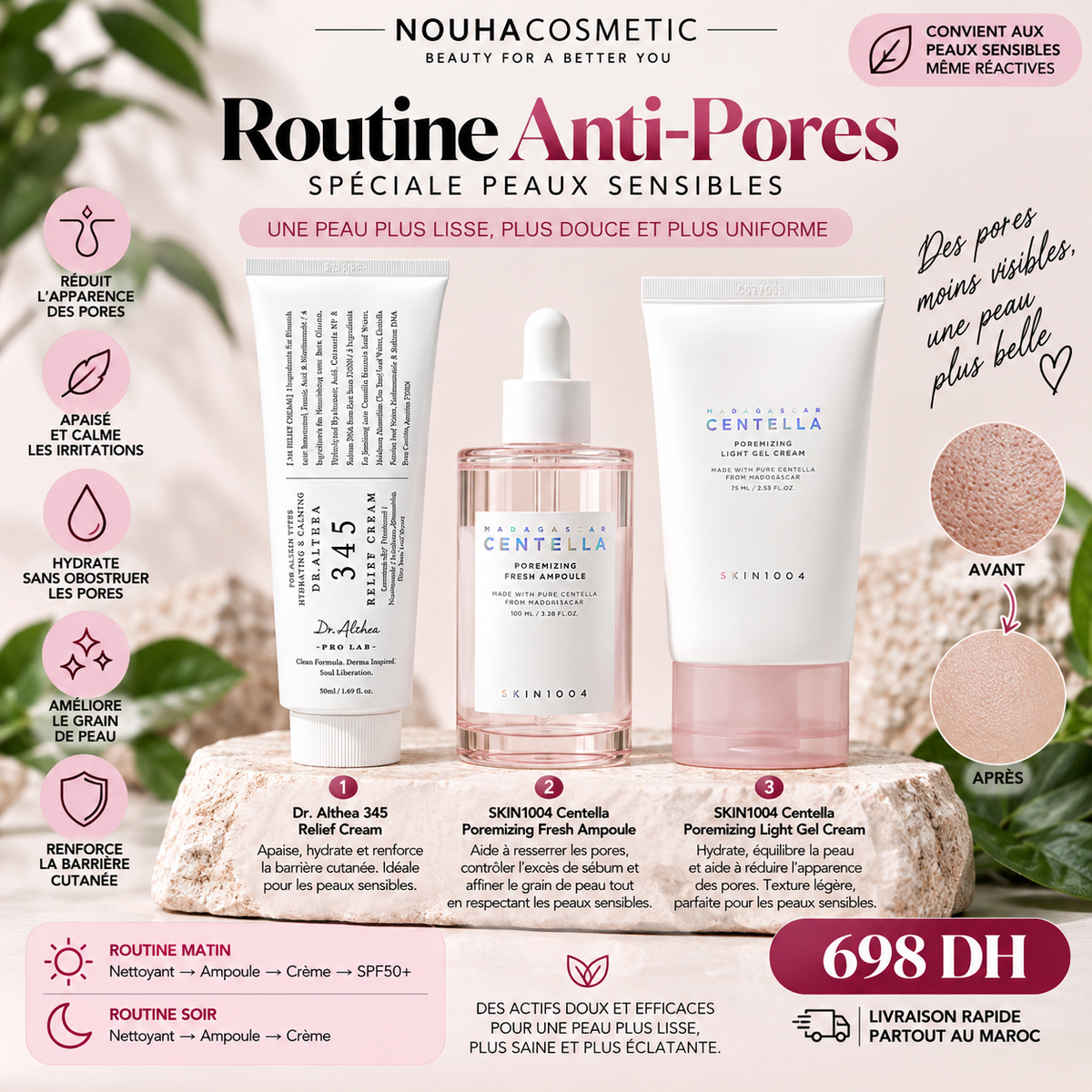 Routine Anti-Pores – Peau Sensible & Grain de Peau Affiné