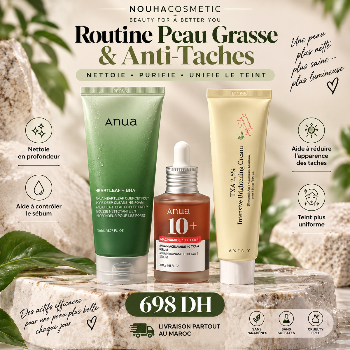 Routine Peau Grasse & Anti-Taches – Nettoyage, Éclat & Teint Uniforme