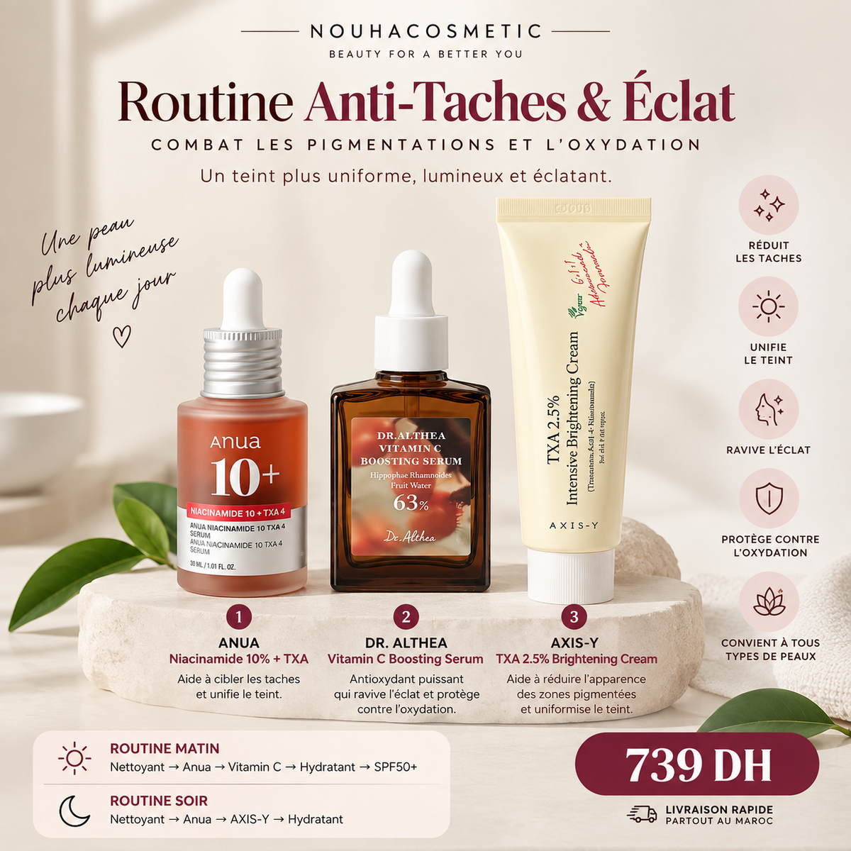 ✨ Routine Anti-Taches & Éclat — Combat les Pigmentations & l’Oxydation
